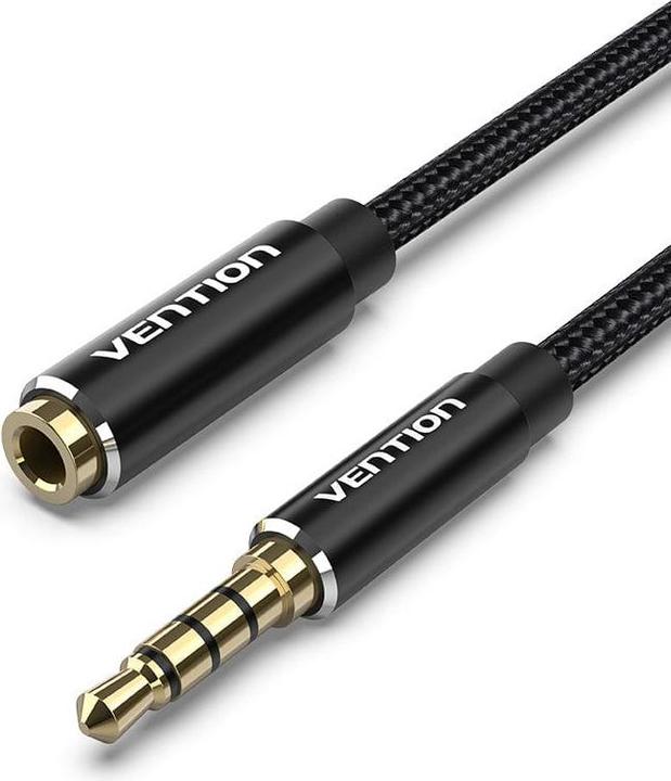 Actual product image Vention TRRS 3.5mm Male to 3.5mm Female Audio Extender 3m BHCBI Black (3 m)