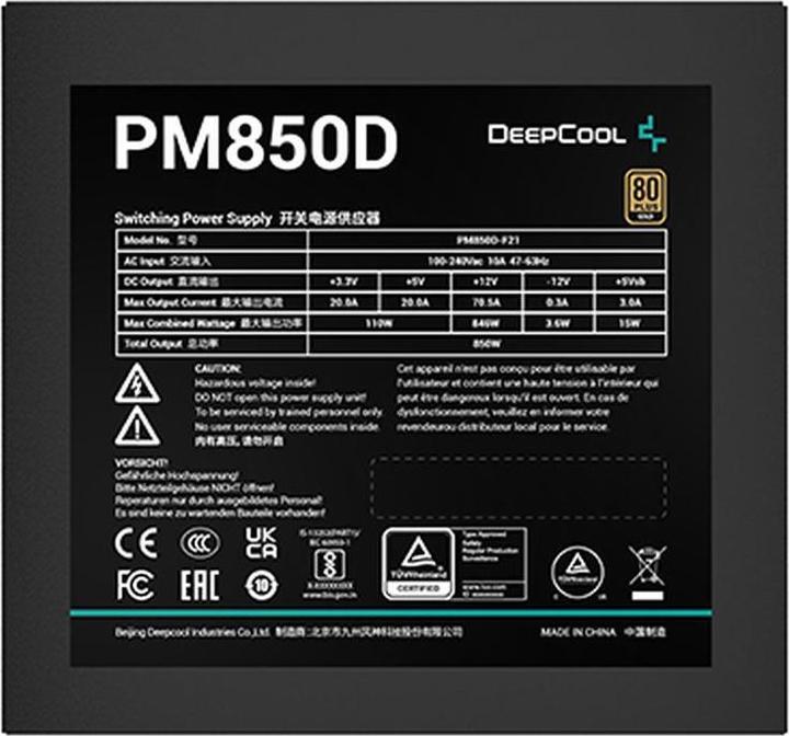Produktbild Deepcool PM850D Netzteil 850 W 20+4 pin ATX ATX Schwarz (850 W)