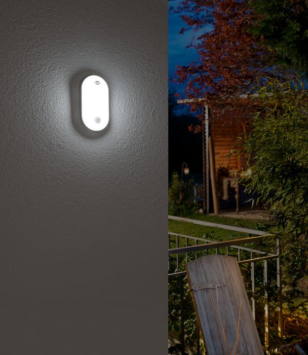 Image du produit Brennenstuhl Lampe ovale LED OL 1650 P avec détecteur de mouvement infrarouge 1680lm, blanc, IP54 (1680 lm, IP54)