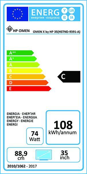 Energie-Label HP Omen X 35 (3440 x 1440 Pixel, 35.03")