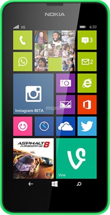 Actual product image Nokia Lumia 530 (4 GB, Green, 4", Dual SIM, 5 Mpx, 3G)