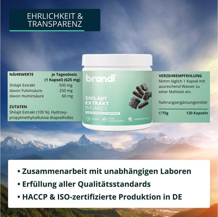Produktbild Brandl Shilajit Extrakt (1 Stück, Kapseln, 75 g)