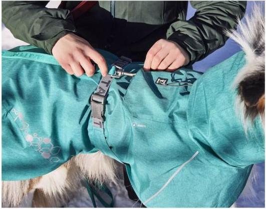 Actual product image Hurtta Monsoon V2 Eco green mackintosh, 60 cm (60, Dog raincoat)