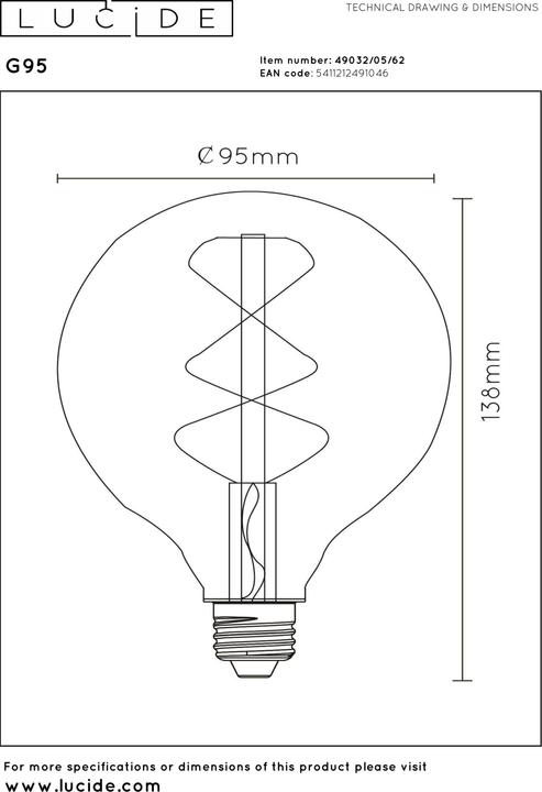 Produktbild Lucide E27 (E27, 5 W, 380 lm, 1 x, G)