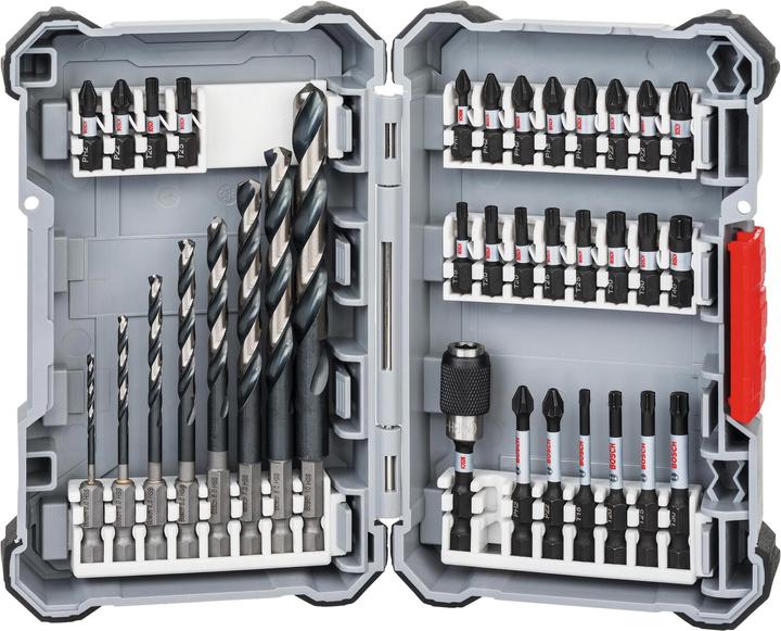 Bosch Professional Zubehör Set di punte per trapano e avvitatore HSS da 35 pezzi Impact Control (T25, PZ3, PH1, T40, PH3, T15, PZ2, PH2, T20, T30)