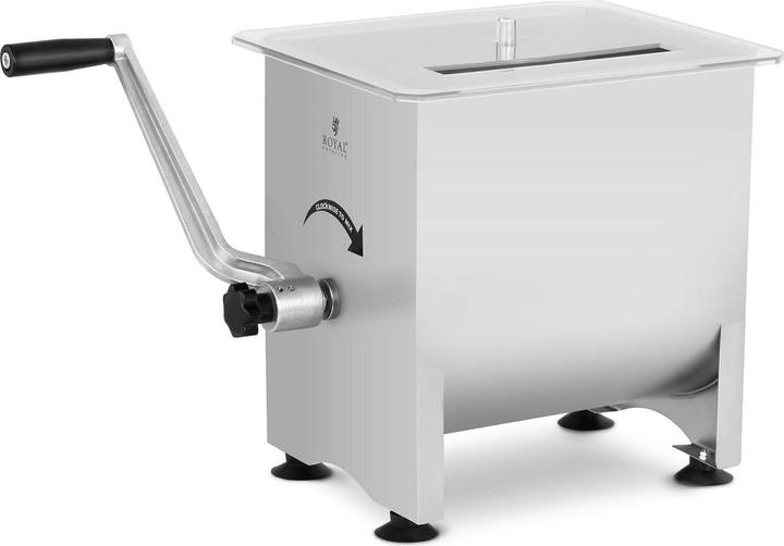 Produktbild Royal Catering Fleischmischer Kurbel manuell 16 L Fleischmenger Edelstahl Marinator Deckel