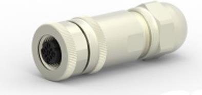 Actual product image TE Connectivity M12 FEMALE,4P GOLD D_CODE S SHIELDED PG7