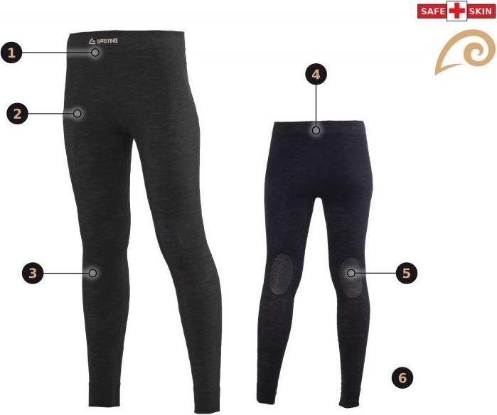 Immagine prodotto Lasting WAURA Leggings Merino da donna - nero (XXS, XXL, 3XL)