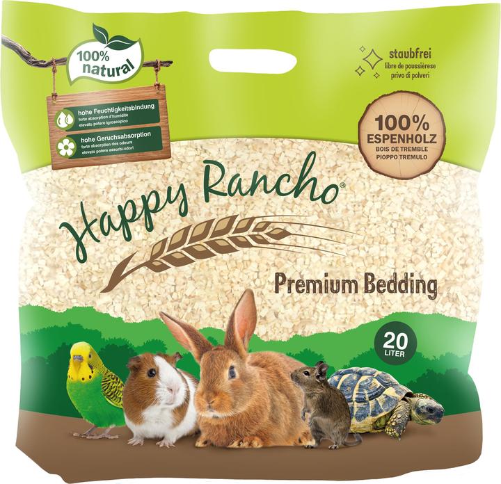 Image du produit Happy Rancho Litière pour petits animaux - Litière Premium 50l (10 kg, Copeaux)