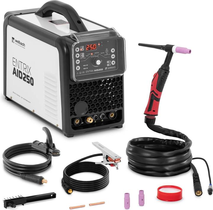 Welbach WIG Schweissgerät AC DC Alu Schweissgerät 250 A 60 % Duty Cycle MMA Digital Puls