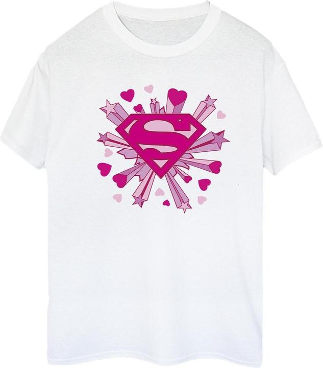 Superman Pink Hearts And Stars Logo TShirt (3XL)