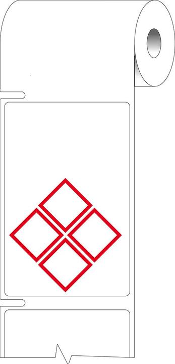 Actual product image Brady THTCLP-S-L4B-7610-0.4-SC, paper, white, 55.00 x 85.00 mm, layout L4B (4 red diamonds pre-printed)