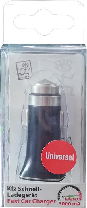 Produktbild 2GO Kfz-Schnell-Ladegerät 12V/24V-schwarz Univ. USB Quick-Ch