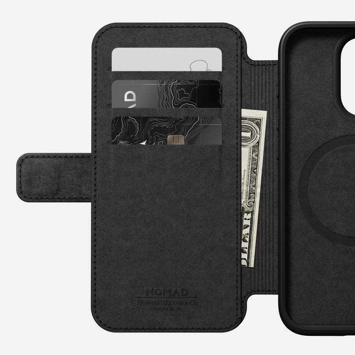 Actual product image Nomad Modern Horween Leather Folio iPhone 15 Pro Rust Brown (Apple iPhone 15 Pro)