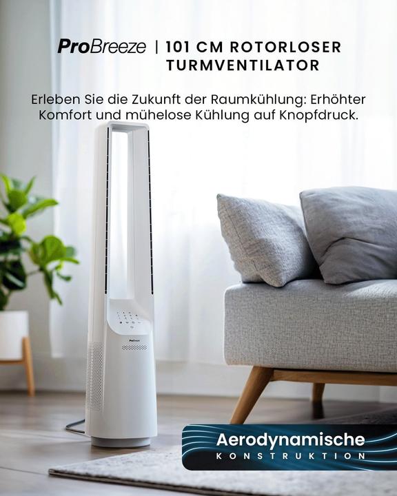 Actual product image Breeze Rotorloser Smart Home Turmventilator mit WLAN, LED Display (62 dB)