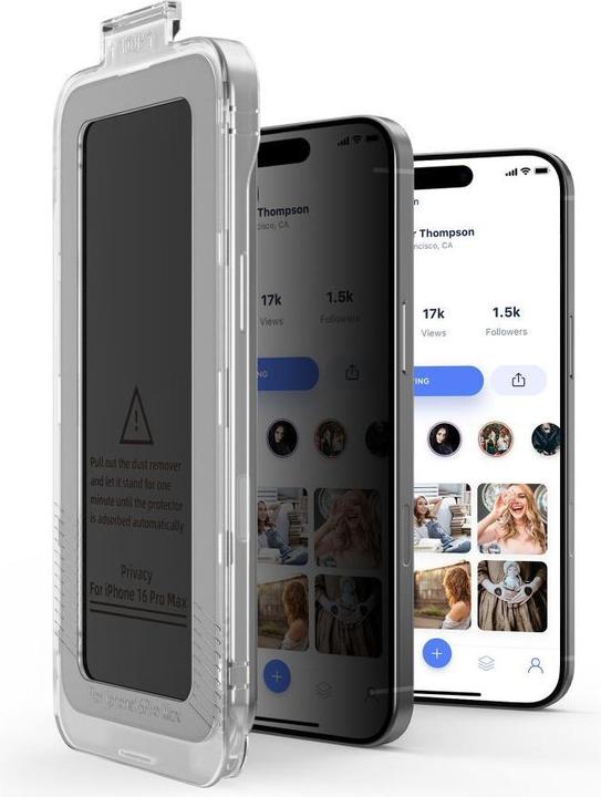 Actual product image Hofi Tech-Protect Quick Set Spy+ Privacy Glass 2er-Pack für iPhone 16 Pro (1 Piece, Apple iPhone 16 Pro)
