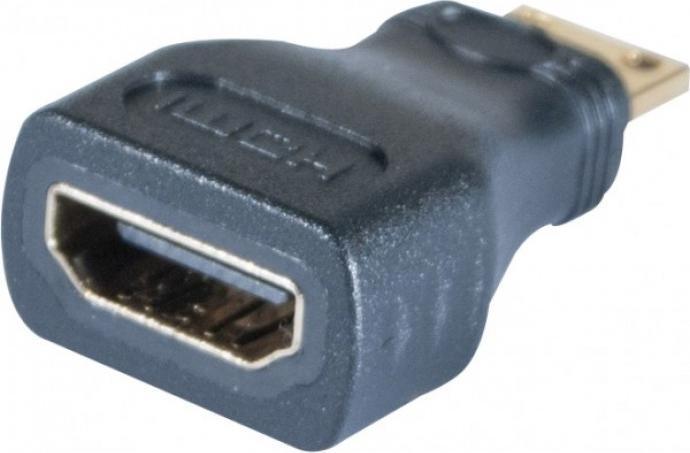 Produktbild Tecline Mini-HDMI auf HDMI Adapter, Bu. A / St. C, vergoldet Adapter von HDMI-Buchse auf Mini-Stecker C (HDMI)