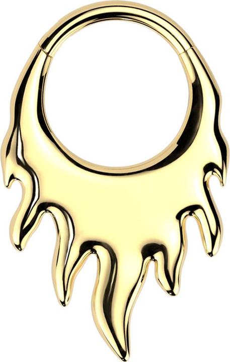 Image du produit Star Piercing Micro anneau segment pliable doré flammes (Titane G23, sans laiton)