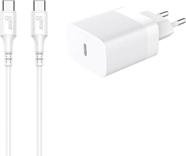 Gear Ladegerät 220 V 1xUSB-C Weiss PD/PPS 30 W + 1 m Kabel USB-C auf USB-C (30 W)