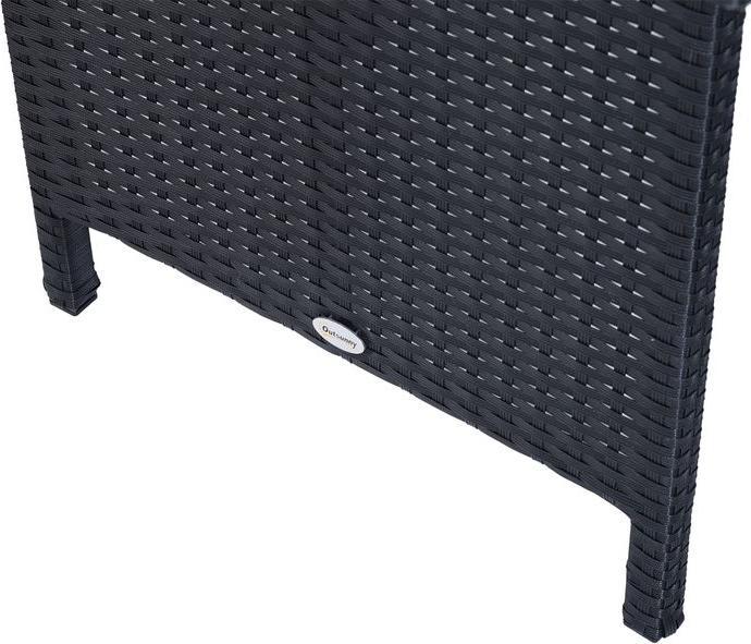 Produktbild Swisshandel24 Sitzgarnitur für 7 Personen Sitzgruppe Gartenset Gartenmöbel Set, Polyrattan, Schwarz+Cremeweiss