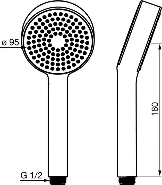 Image du produit Hansa Hansabasicjet douchette à main, technique anti-calcaire, D= 95 mm, 1 jet, débit éco, 446104 (1 Types de jets, 9 l/min)