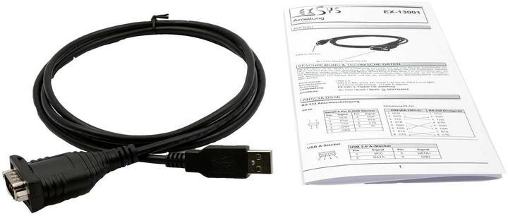 Produktbild Exsys GmbH USB zu 1S Seriell RS-232 Port mit 1.8 Meter Kabel (FTDI Chip-Set) (1.80 m)