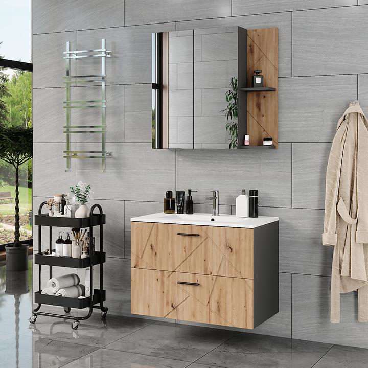Produktbild Vichy Badmöbel-Set Irma, Anthrazit/Artisan, 3 Teile