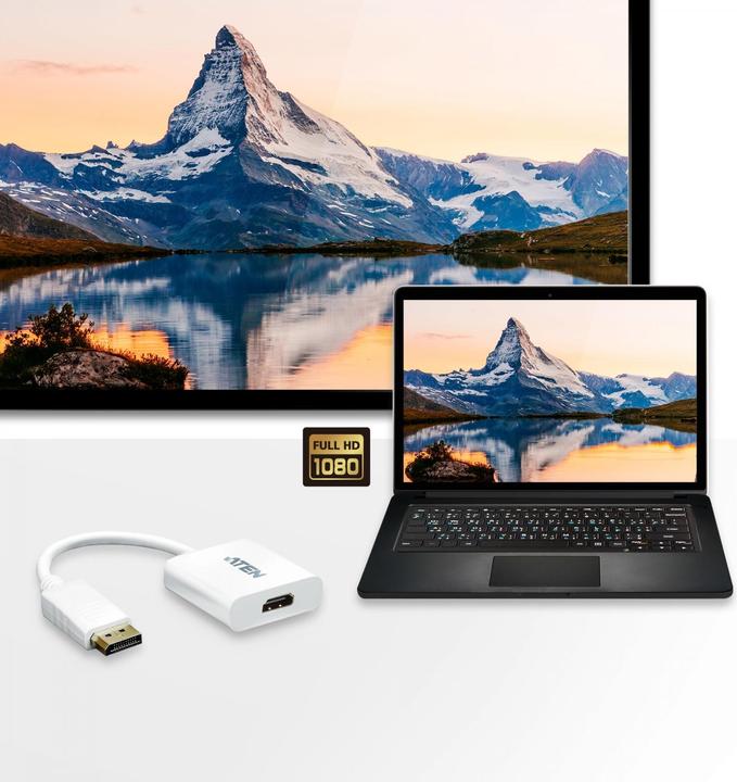 Productafbeelding Aten VC981 VC985 DisplayPort naar HDMI Adapter (HDMI, 18 cm)