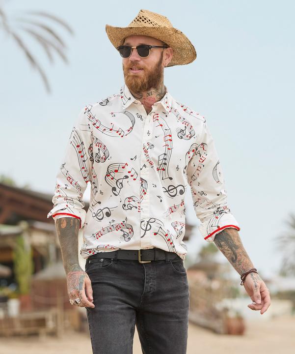 Actual product image Joe Browns Music Note Print Long Sleeve Shirt (XL)
