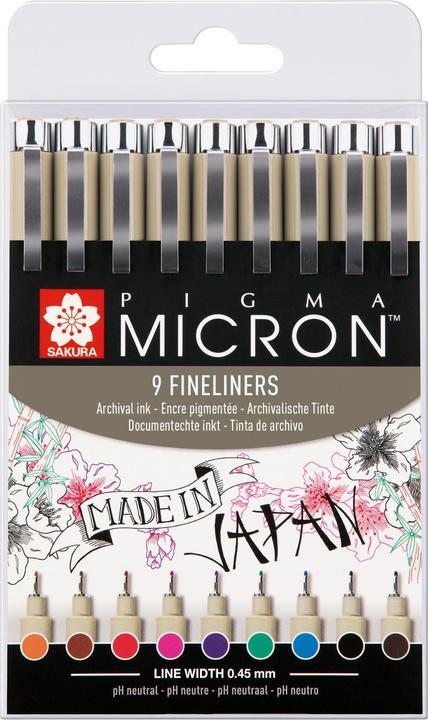 Sakura pigma micron (Multicolor, 9 x)