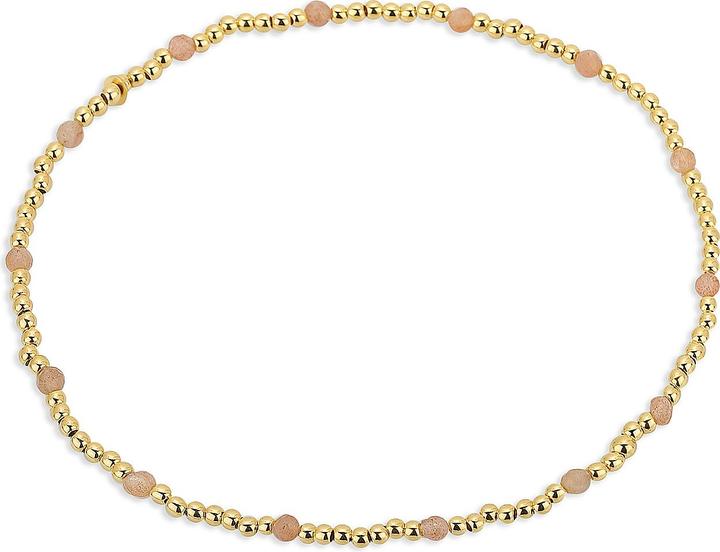 Leyda Fusskette Mondstein (Stein, Silber 925, vergoldet 750 / 18 K Gold, 24 cm)