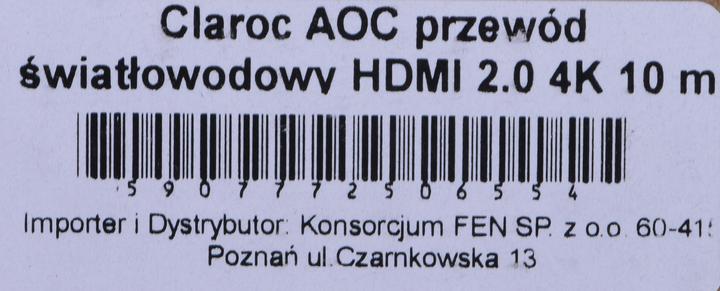 Produktbild Claro HDMI CABLE FIBER OPTIC AOC 2.0 4K 10M - Kabel - Digital/Display/Video (10 m, HDMI)