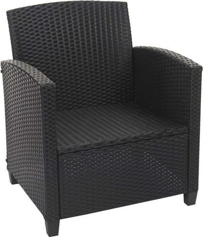 Produktbild Swisshandel24 XXL Poly-Rattan Garnitur, Balkon-/Garten-/Lounge-Set Sitzgruppe, Sofa Sessel mit Kissen Spun Poly -