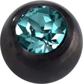 Bijouteria Piercingverschluss (Premium Kristall, Chirurgenstahl 316L, PVD Beschichtung (schwarz))