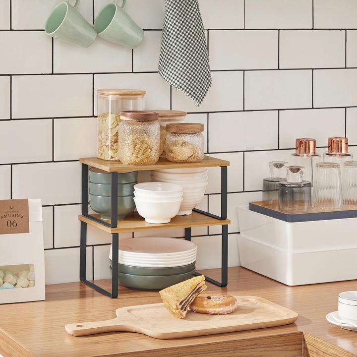 Produktbild Songmics Schrank-Organisationsregal 2er Set (17 x 19.5 x 15.5 cm, 17 x 18.5 x 14 cm)