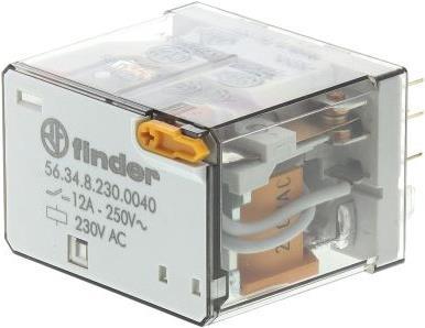 Actual product image Finder 4PDT 12A mini plug-in relay, 230Vac coil