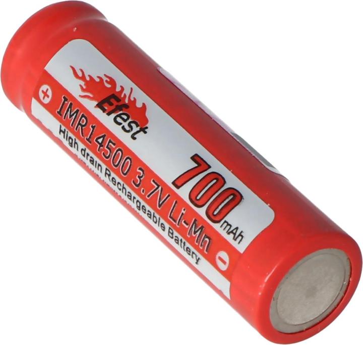 Actual product image Efest Battery IMR 14500 V2, positive pole raised (1 pcs., 14500, 700 mAh)