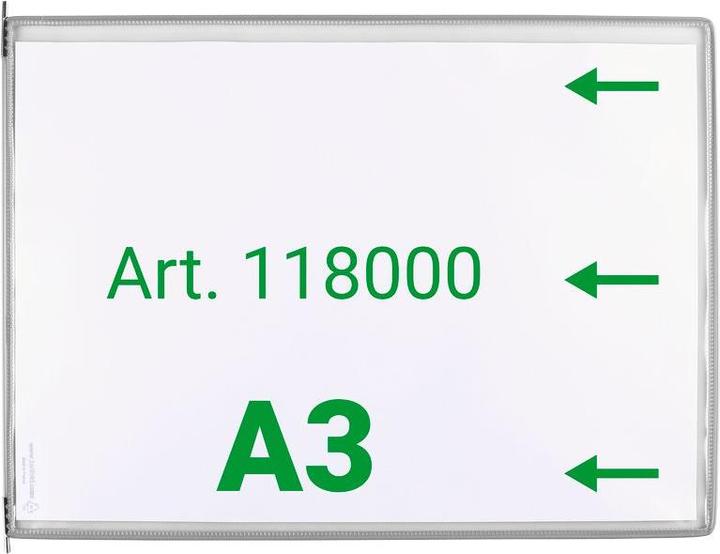 Tarifold 10 display boards with 5 clip-on tabs DIN A3 landscape grey, side opening