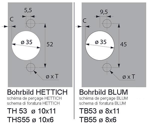 Actual product image Hettich Thin-door hinges Sensys 8646i, corner, centre and inset