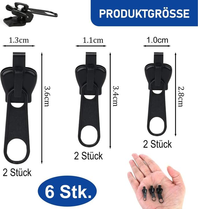 Actual product image Cbx 6 replacement zip pullers, zip fastener replacement zipper