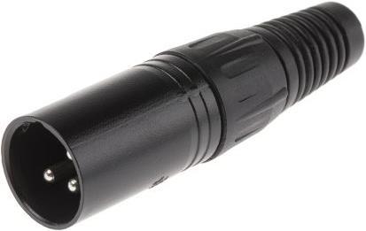 Actual product image Rs Pro 3 way black chrome finish XLR cable plug