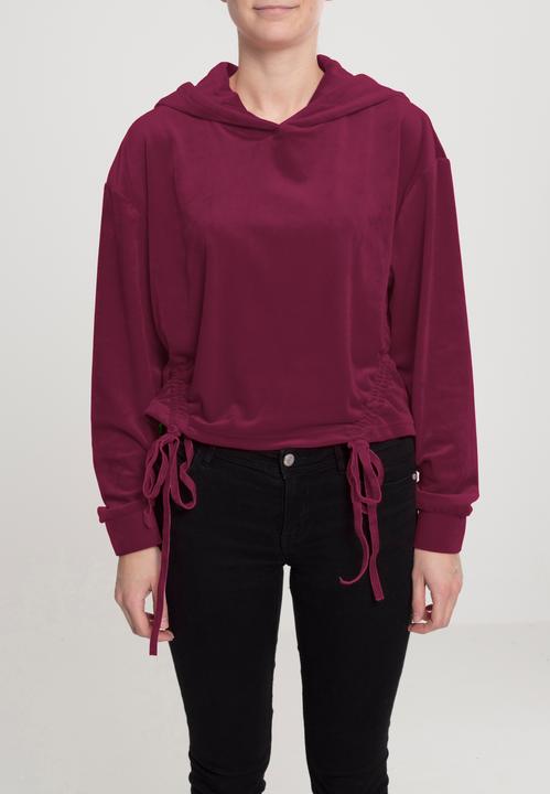 Immagine prodotto Urban Classics UC Ladies Ladies Short Velvet Gathered Hoody da donna con cappuccio (S)
