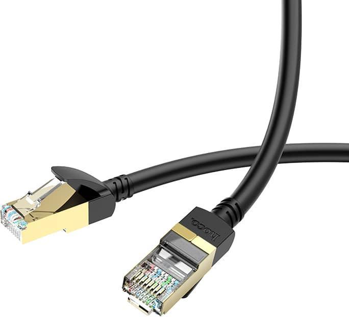 Actual product image Hoco US02 1M Pure Copper CAT 6 Gigabit Ethernet Cable Black (CAT6, 1 m)