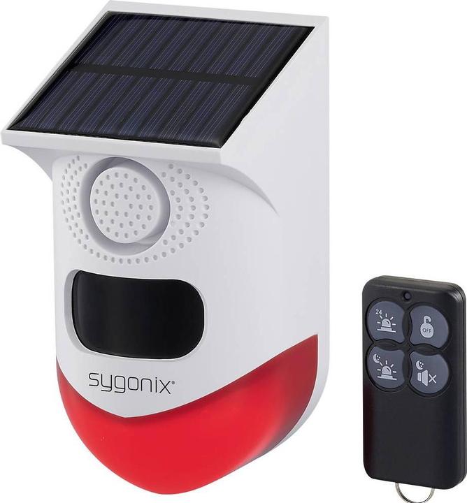 Sygonix Mini-Alarmanlage Weiss, Rot mit LED, mit Bewegungsmelder, mit Fernbedi