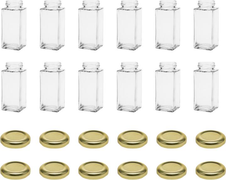 Produktbild Bins and Boxes Gewürzgläser CUBE Gold - Set 12 Stk. (Diverse Gewürze)