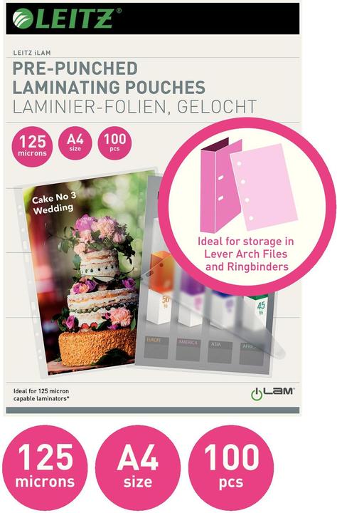 Produktbild Leitz Heisslaminierfolien (A4, 100 Stück, 125 µm)