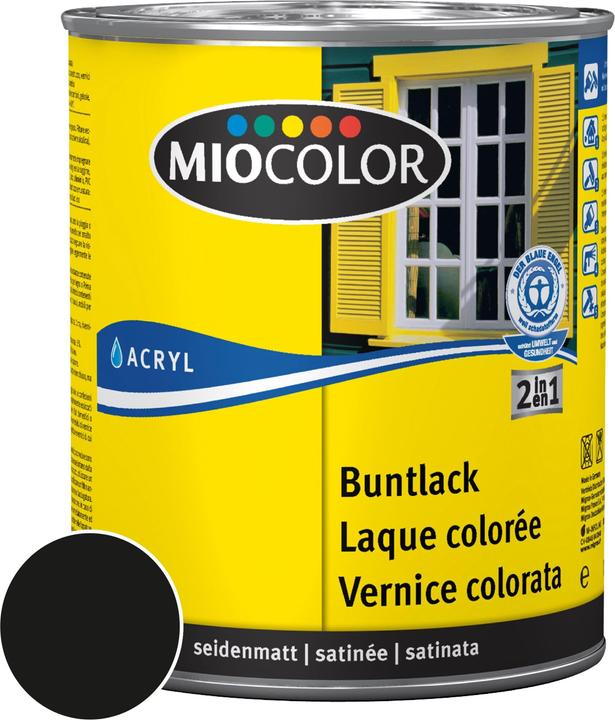 Produktbild Miocolor Acryl Buntlack (Black, 0.38 l)