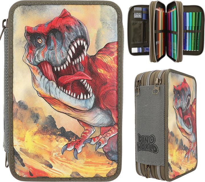Produktbild Magni DEPESCHE DINO World Federtasche mit 3D Effekt 3 Fächer grün