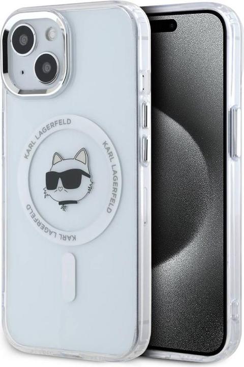 Image du produit Karl Lagerfeld IML Choupette Tête Métallique Cadre MagSafe Etui pour iPhone 15 Transparent (Apple iPhone 15)