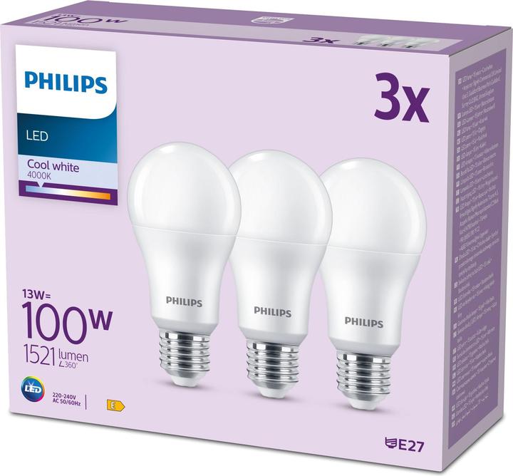 Actual product image Philips LED Bulbs (E27, 13 W, 1521 lm, 3 x, E)